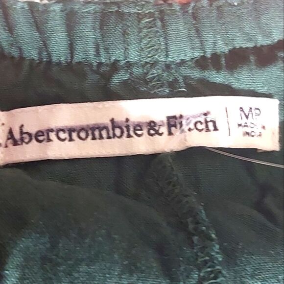Abercrombie & Fitch Women's Trapeze Linen Viscose Floral Mini Dress Green PM EUC - Picture 9 of 11
